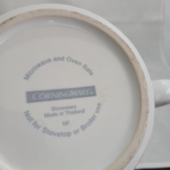 CorningWare Colours 20 oz Soup Bowl Mug French White w/Lid Stoneware - Picture 4 of 5